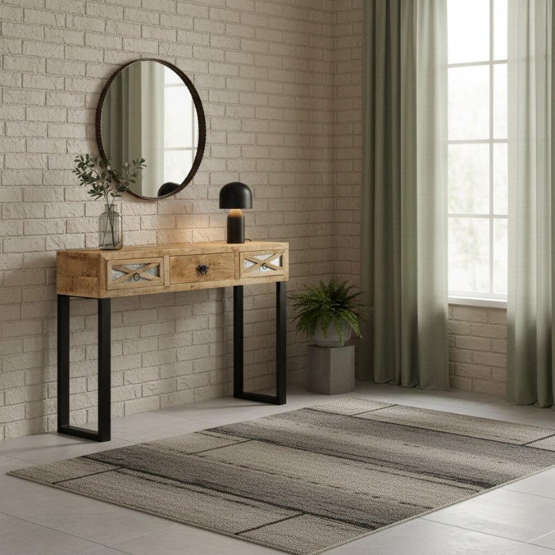 console-bois-metal-indus