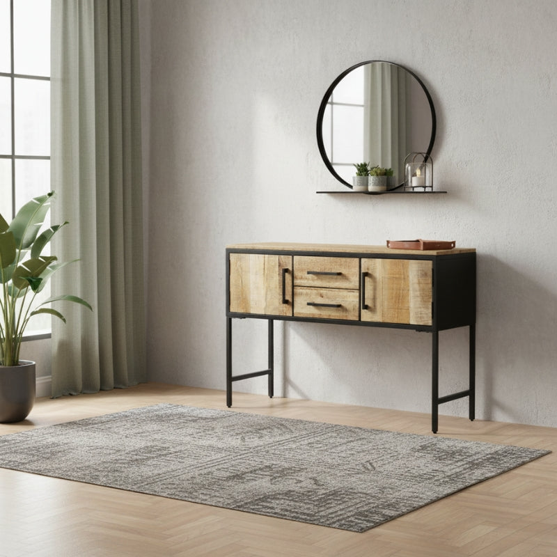 console-bois-rustique-style-indus