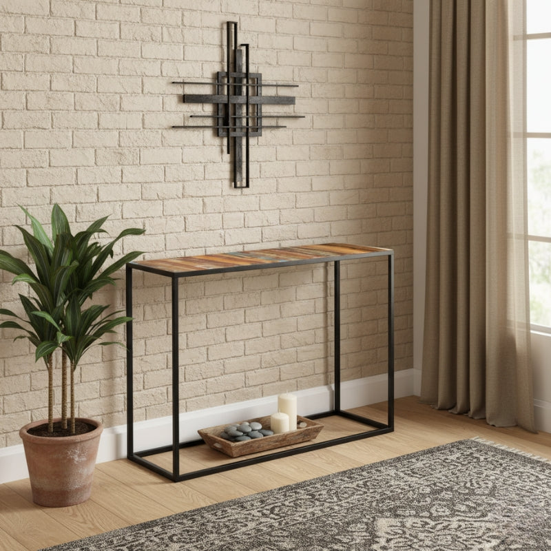 console-industrielle-entree-bois-metal