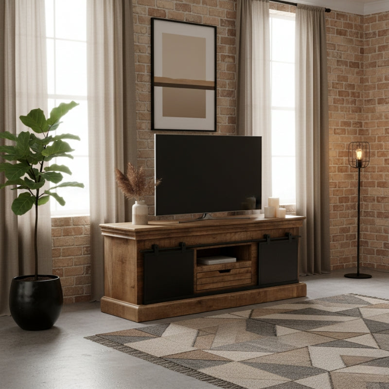 meuble-tv-industriel-porte-coulissante-deco