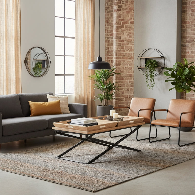 table-basse-acier-bois-style-indus