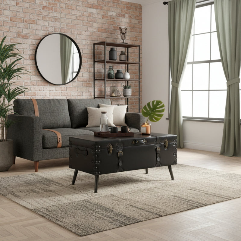 table-basse-malle-cuir-style-indus