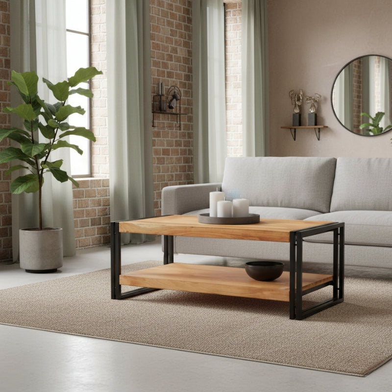 Table basse Style Industrielle Métal Bois | La Fabrique Industrielle